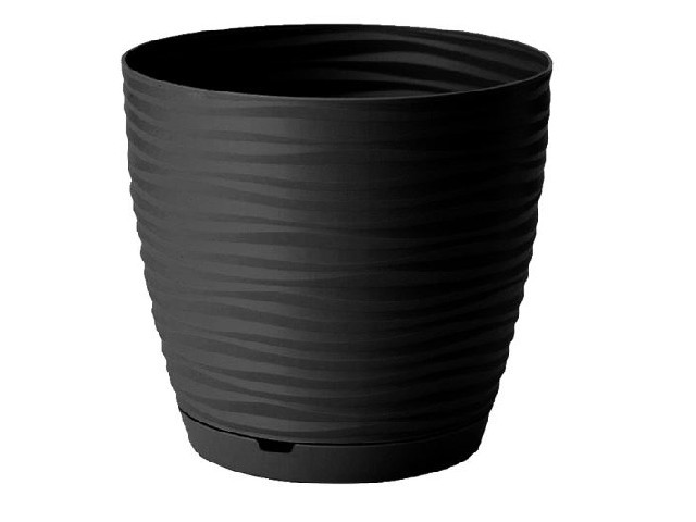 Горшок для цветов Saffron 5,4 л с поддоном (черный)